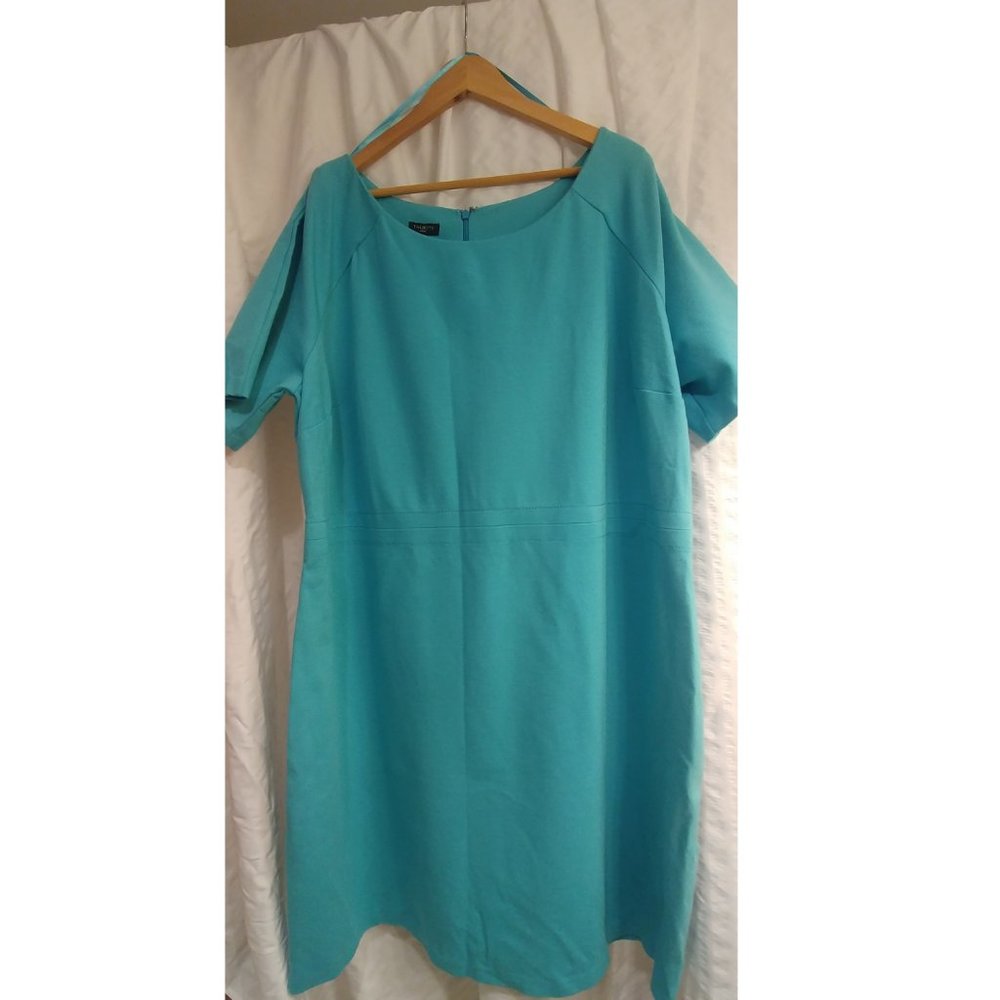 Talbots Aqua Blue Short Sleeve Dress 22W